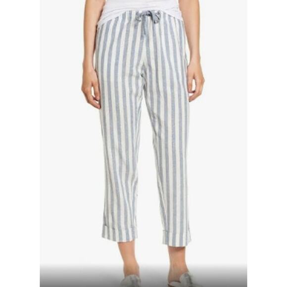 Rebecca Minkoff Vera Striped Drawstring Pants - Cropped - Size M - NWOT - Picture 1 of 10